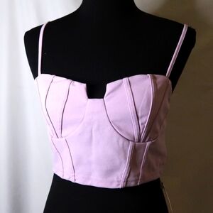 Lilac Sculpted Bustier Crop Top